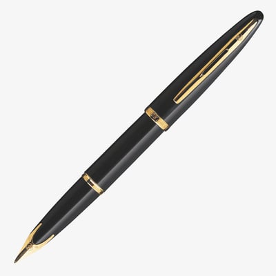 Waterman Carene Fountain Pen - Black Sea Gold Trim