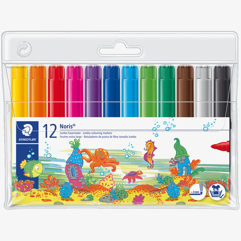 Staedtler Staedtler Noris Club Jumbo Fibre Tip Pen - Assorted Colours (Pack of 12)