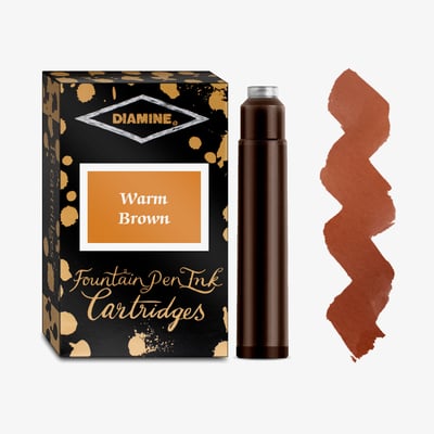 Diamine Ink Cartridge - Warm Brown (Pack of 18)