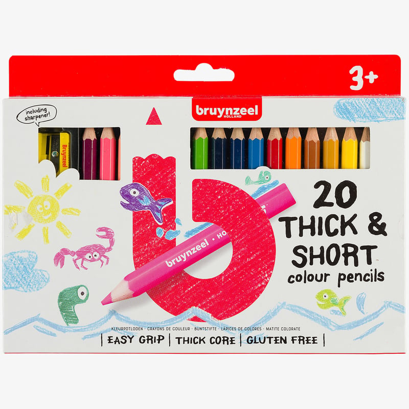 Bruynzeel Bruynzeel Kids Short Colouring Pencils - Assorted Colours (Pack of 20)