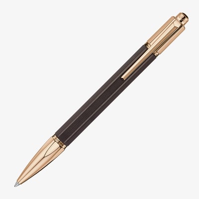 Caran d'Ache Varius Ebony Ballpoint Pen - Rose Gold Plated