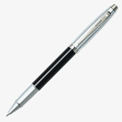 Sheaffer 100 Rollerball Pen - Black Lacquer Brushed Chrome