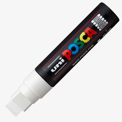 POSCA PC-17K Extra Broad Chisel Tip Marker Pen - White