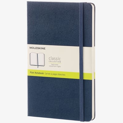 Moleskine Classic Hardback Large Notebook - Plain - Sapphire Blue