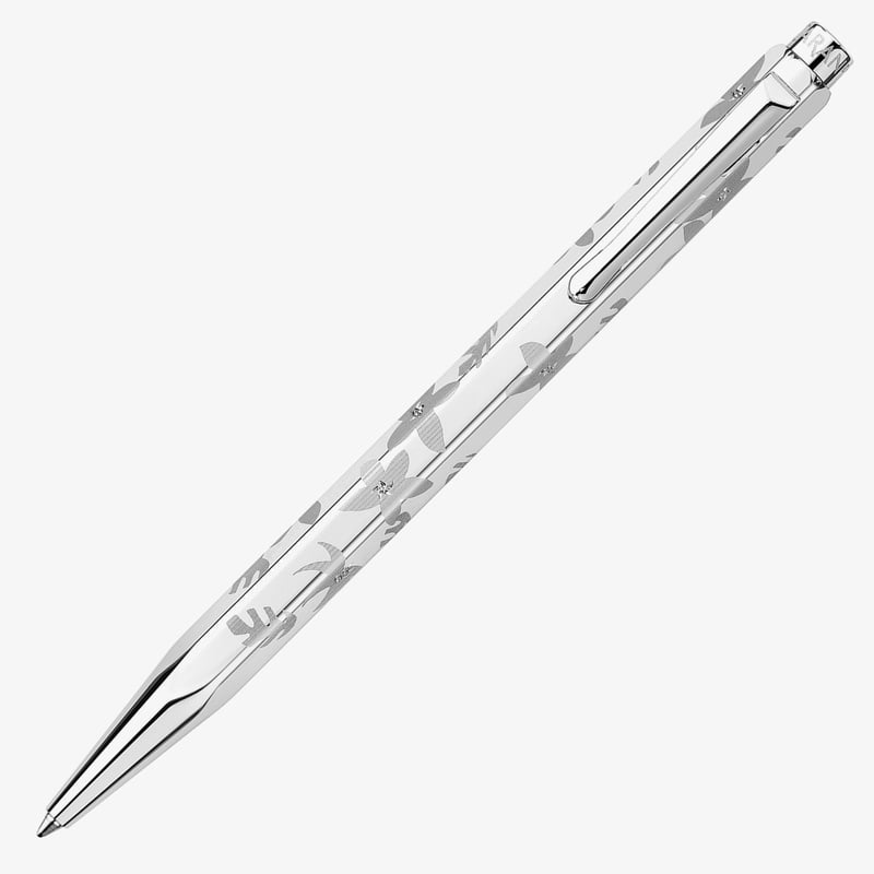 Caran d'Ache Caran d'Ache Ecridor Ballpoint Pen - 'Flowers' Palladium Coated