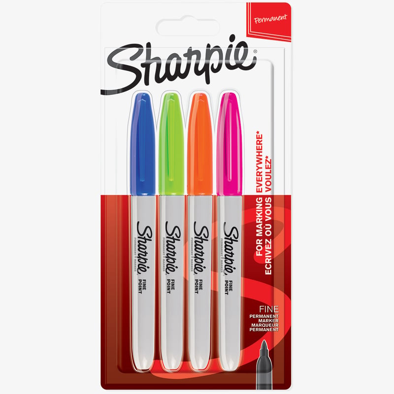 Sharpie Sharpie Fine Marker Pens - Fun Colours (Pack of 4)