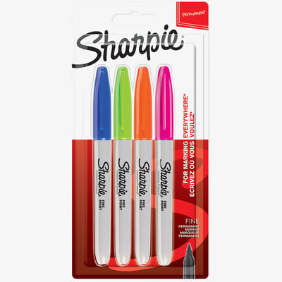 Sharpie Sharpie Fine Marker Pens - Fun Colours (Pack of 4)