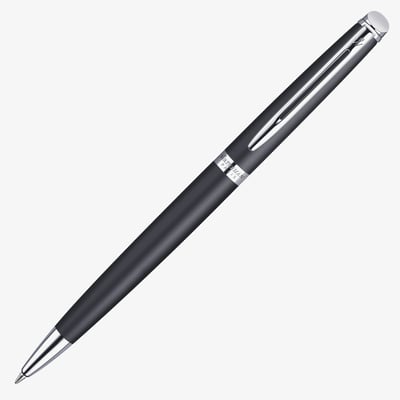 Waterman Hemisphere Ballpoint Pen - Matte Black Chrome Trim