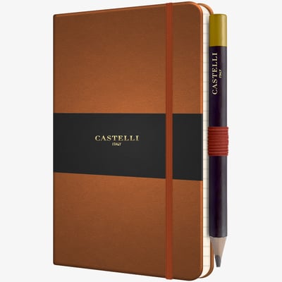 Castelli Tucson Hardback Pocket Notebook - Ruled - Chestnut