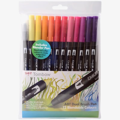 Tombow Tombow ABT Dual Brush Pens - Sunset Colours (Pack of 12)
