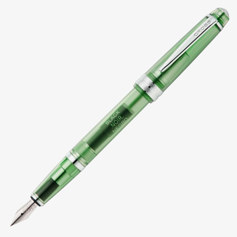 Cross Cross Bailey Light Fountain Pen - Translucent Green Resin with Bright Chrome Trim (Extra Fine)