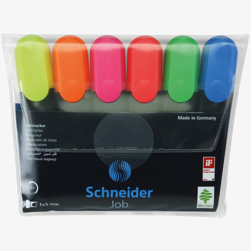 Schneider Schneider Job Highlighters - Assorted Colours (Pack of 6)