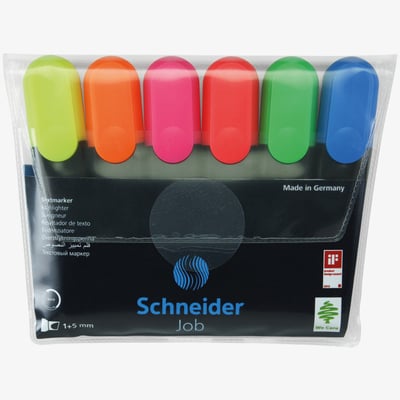 Schneider Schneider Job Highlighters - Assorted Colours (Pack of 6)
