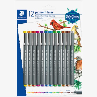 Staedtler Staedtler Pigment Liner - 0.5mm - Assorted Colours (Blister of 12)
