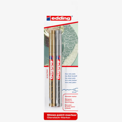 Edding Edding 780 Gloss Paint Markers - Gold & Silver (Blister of 2)