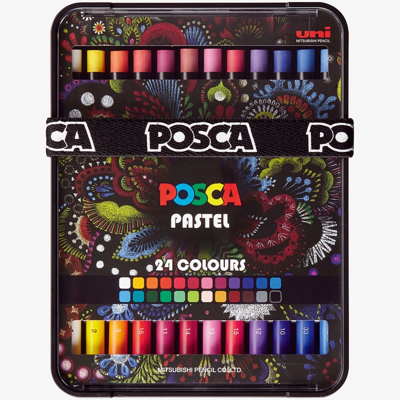 Uni-Ball POSCA KPA-100 Pastels - Assorted Colours (Pack of 24)