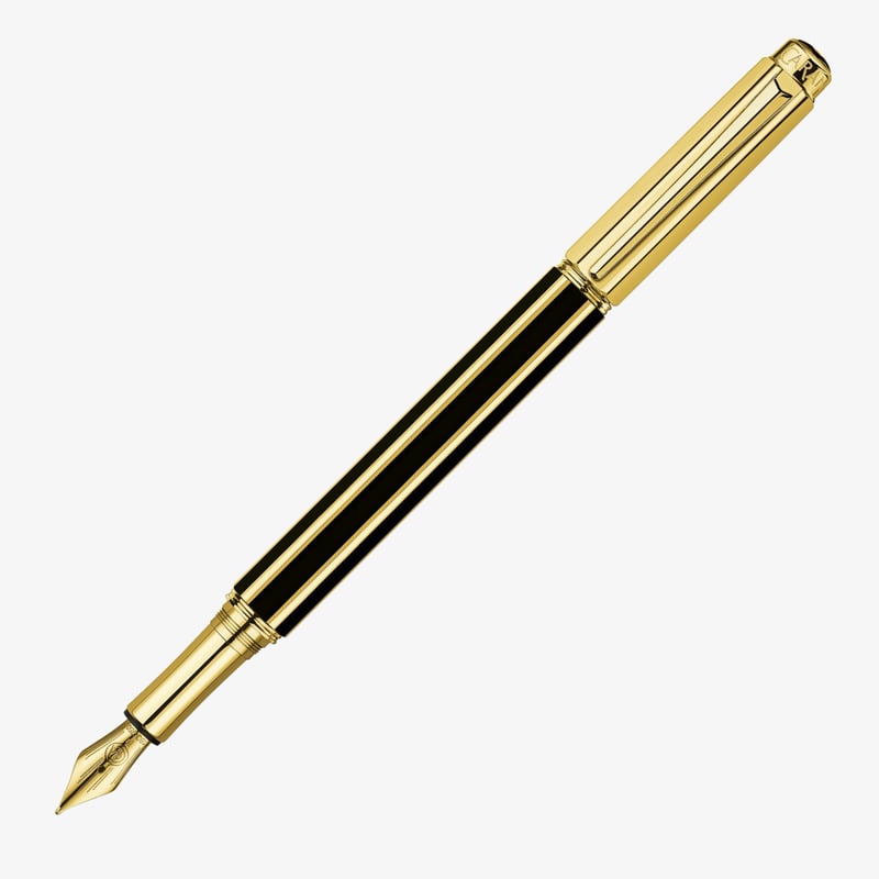 Caran d'Ache Caran d'Ache Varius China Fountain Pen - Black Gold Plated