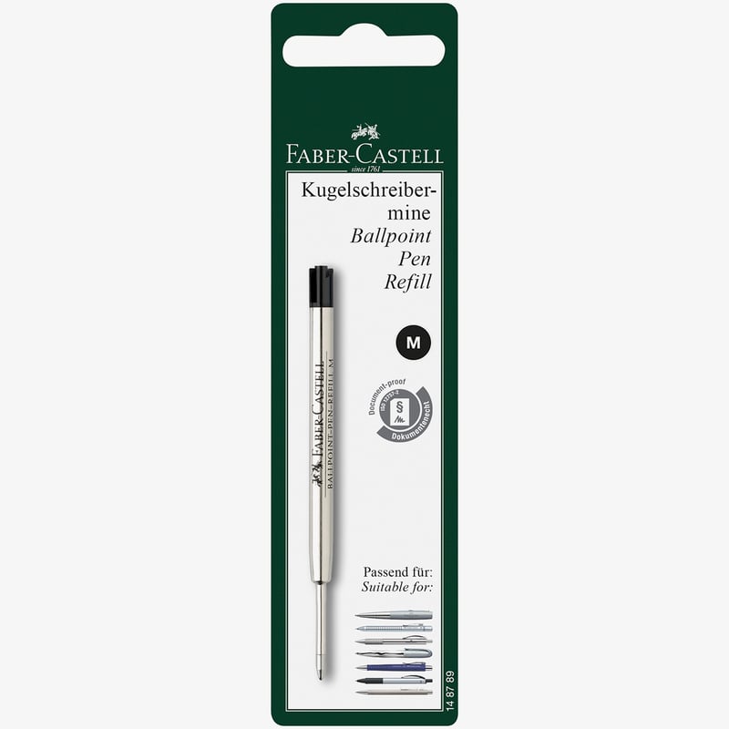 Faber-Castell Faber-Castell Ballpoint Refill - Medium - Black (Blister Pack)