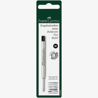 Faber-Castell Faber-Castell Ballpoint Refill - Medium - Black (Blister Pack)