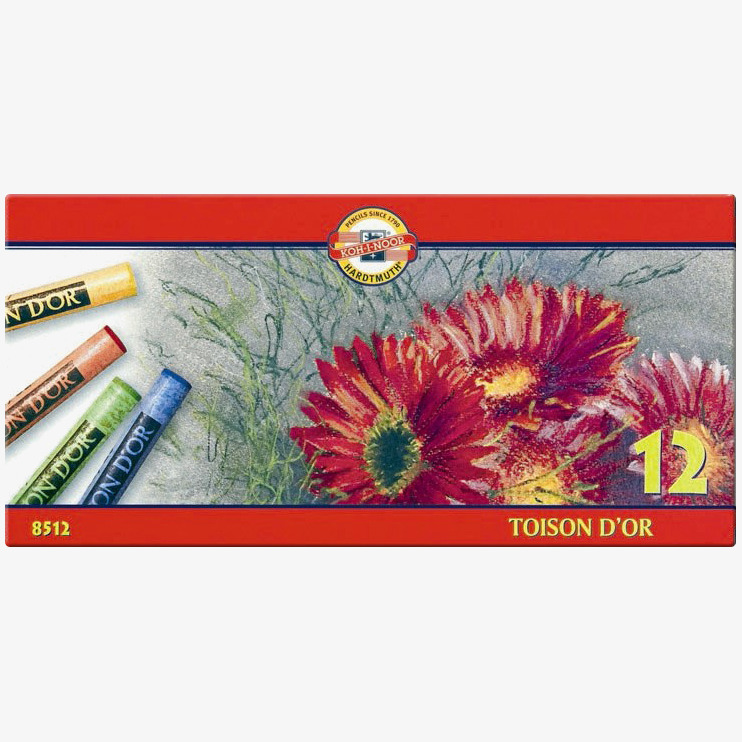 Koh-I-Noor Koh-I-Noor 8512 Artist's Round Dry Chalks - Assorted Colours (Pack of 12)