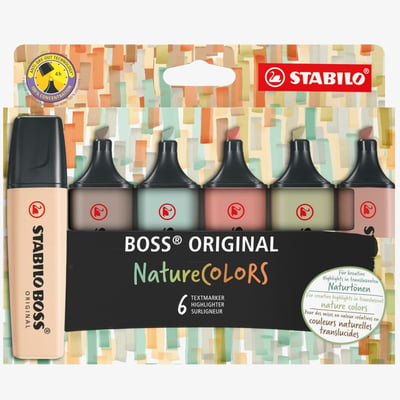 STABILO STABILO BOSS ORIGINAL NatureCOLORS - Pack of 6 - Assorted Colours