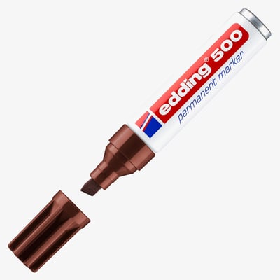 Edding 500 Permanent Marker - Chisel Tip - Broad - Brown