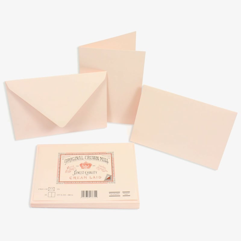 Crown Mill Crown Mill Classics C6 Set of 10 Folded Cards and Envelopes - Pink