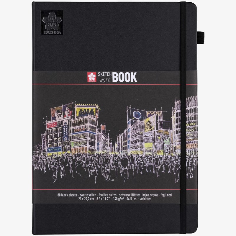 Sakura Sakura Sketchbook - Black Pages - 21 x 29.7cm