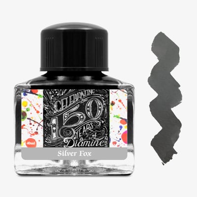 Diamine 150th Anniversary  Ink Bottle 40ml - Silver Fox