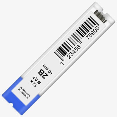 Koh-I-Noor 4162 Fine Graphite Leads - 0.7mm x 60mm - 2B (Tube of 12)