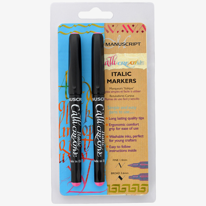Manuscript Manuscript Callicreative Calligraphy Marker Pens - Pink (Pack of 2)