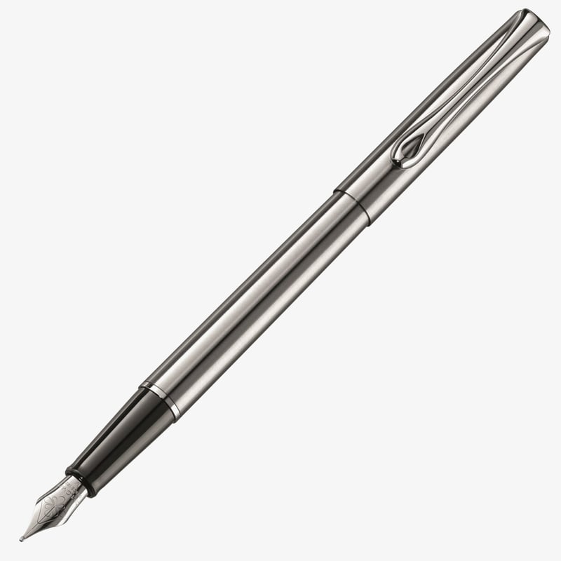 Diplomat Diplomat Traveller Fountain Pen - Stainless Steel Chrome Trim