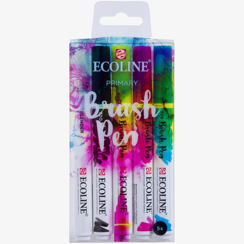 Ecoline Ecoline Brush Pen Set - Primary Colours (Pack of 5)