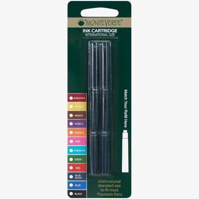 Monteverde Ink Cartridges - Standard International (Blister of 6)