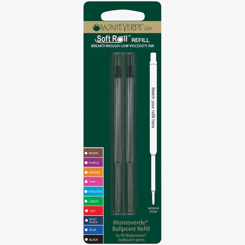 Monteverde Monteverde Soft Ballpoint Refill To Fit Waterman (Blister of 2)