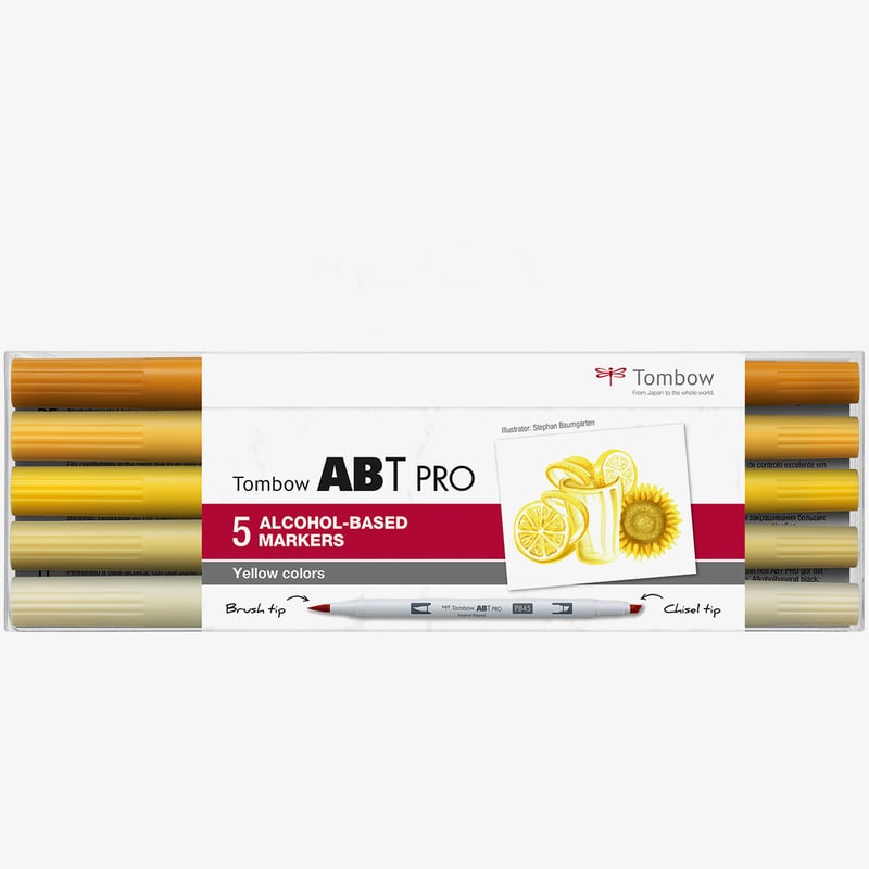 Tombow Tombow ABT PRO Markers - Yellow Colours (Pack of 5)