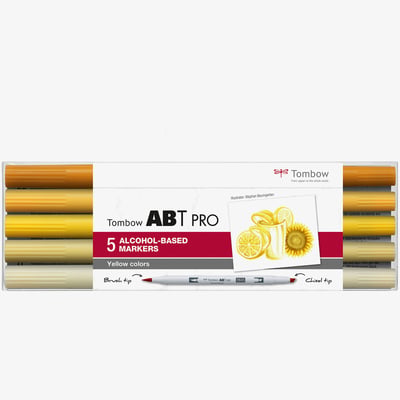 Tombow Tombow ABT PRO Markers - Yellow Colours (Pack of 5)
