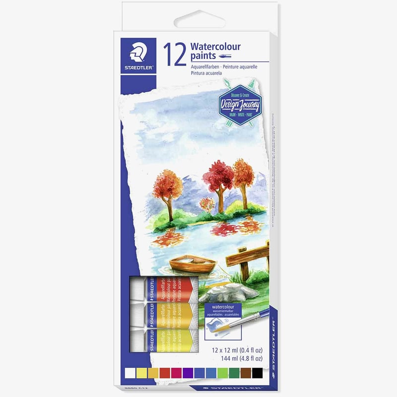 Staedtler Staedtler Design Journey Watercolour Paints - Assorted Colours (Pack of 12)
