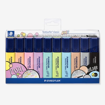 Staedtler Staedtler Textsurfer Highlighter - Assorted Colours (Wallet of 10)