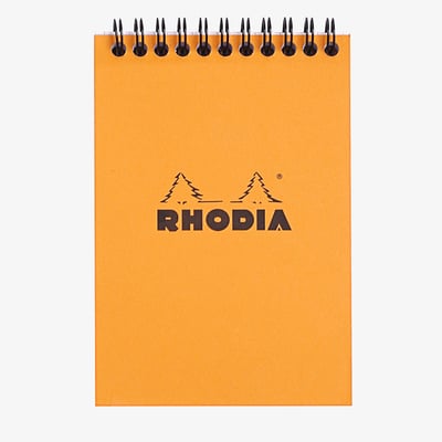 Rhodia Classic Wirebound Notepad - Medium - Orange - Squared