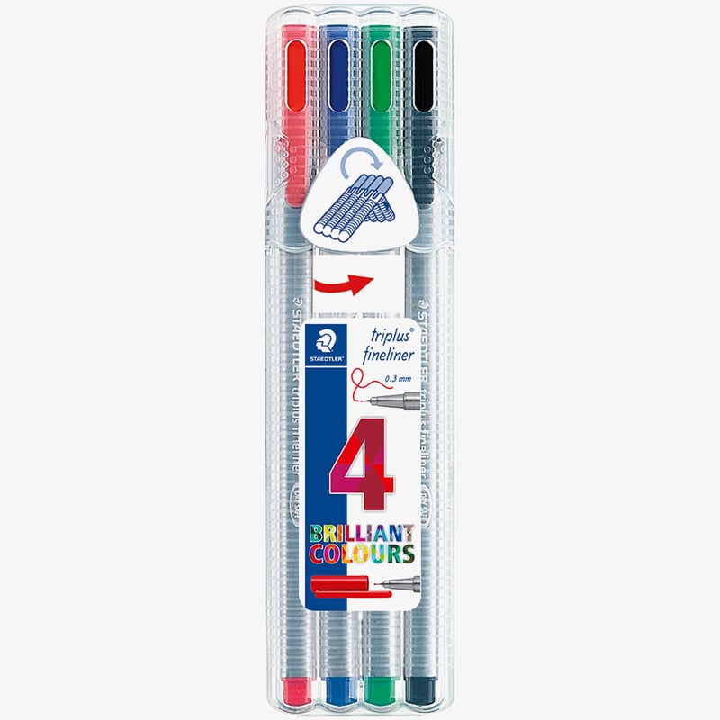 Staedtler Staedtler Triplus Fineliner Pen - Office Colours (Pack of 4)