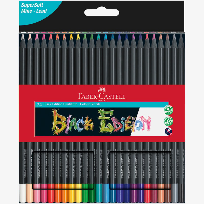 Faber-Castell Faber-Castell Black Edition Colouring Pencils - Assorted Colours (Pack of 24)
