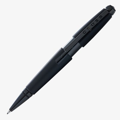 Cross Edge Rollerball Pen - Matte Black Lacquer PVD Trim