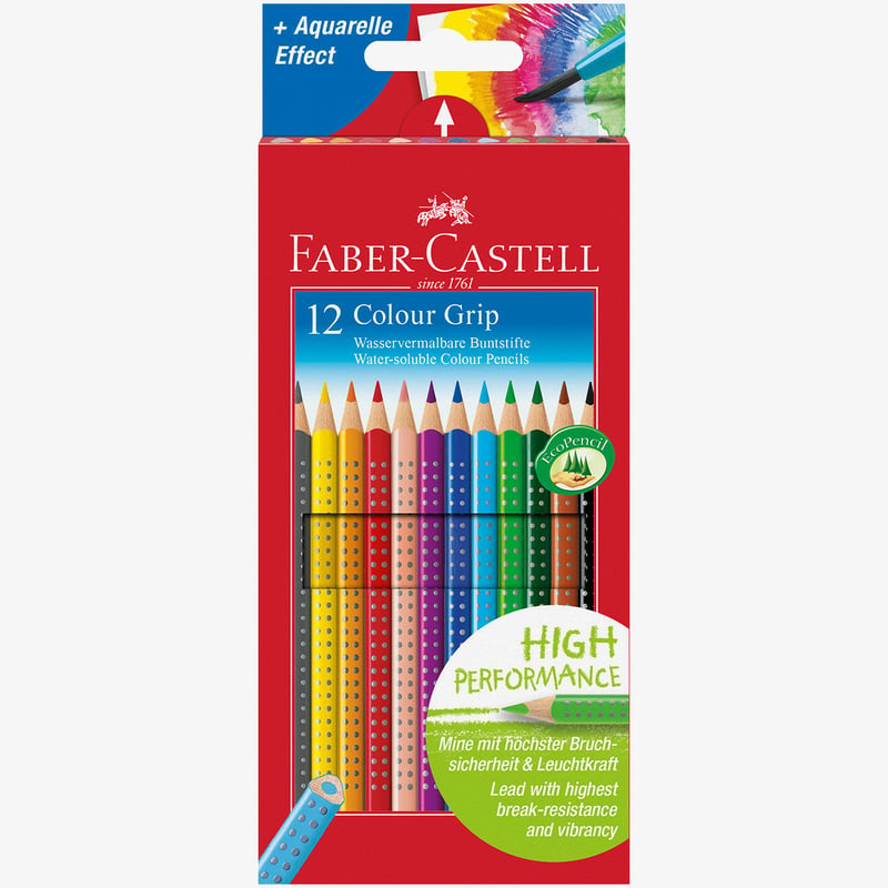 Faber-Castell Faber-Castell Colour Grip Pencils - Assorted Colours (Pack of 12)
