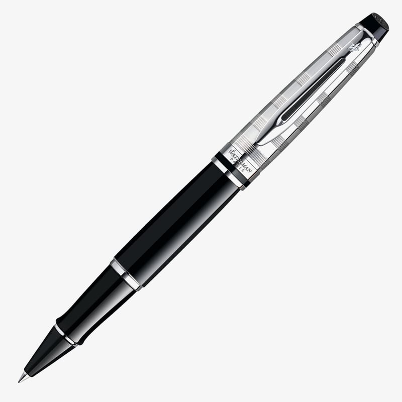 Waterman Waterman Expert Rollerball Pen - Deluxe Black Chrome Trim