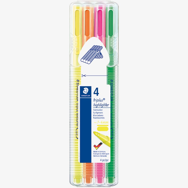 Staedtler Staedtler Triplus Textsurfer Highlighter - Assorted Colours (Pack of 4)