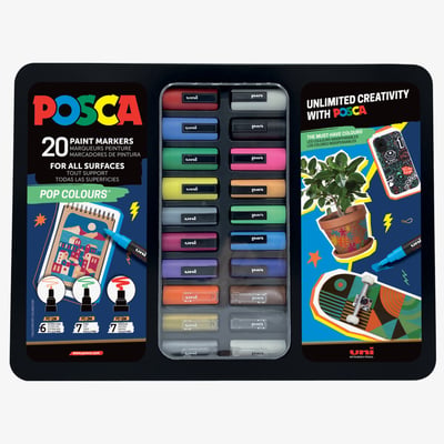 POSCA Pop Colours Paint Marker Set - Assorted Colours - Case of 20 (Limited Edition)