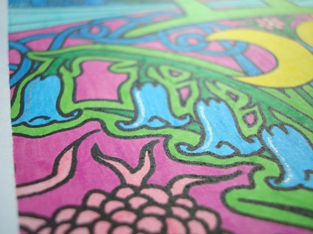 Gelly Roll Stardust drawing from the Colouring in the Midst of Madness Blog, 2016