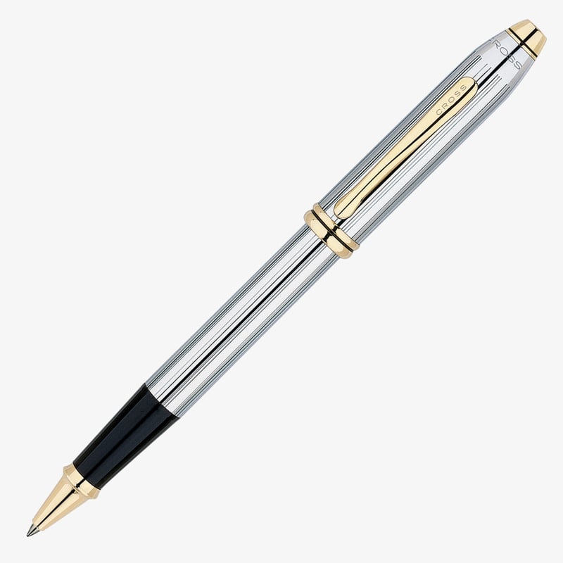 Cross Cross Townsend Rollerball Pen - Medalist Chrome and Gold