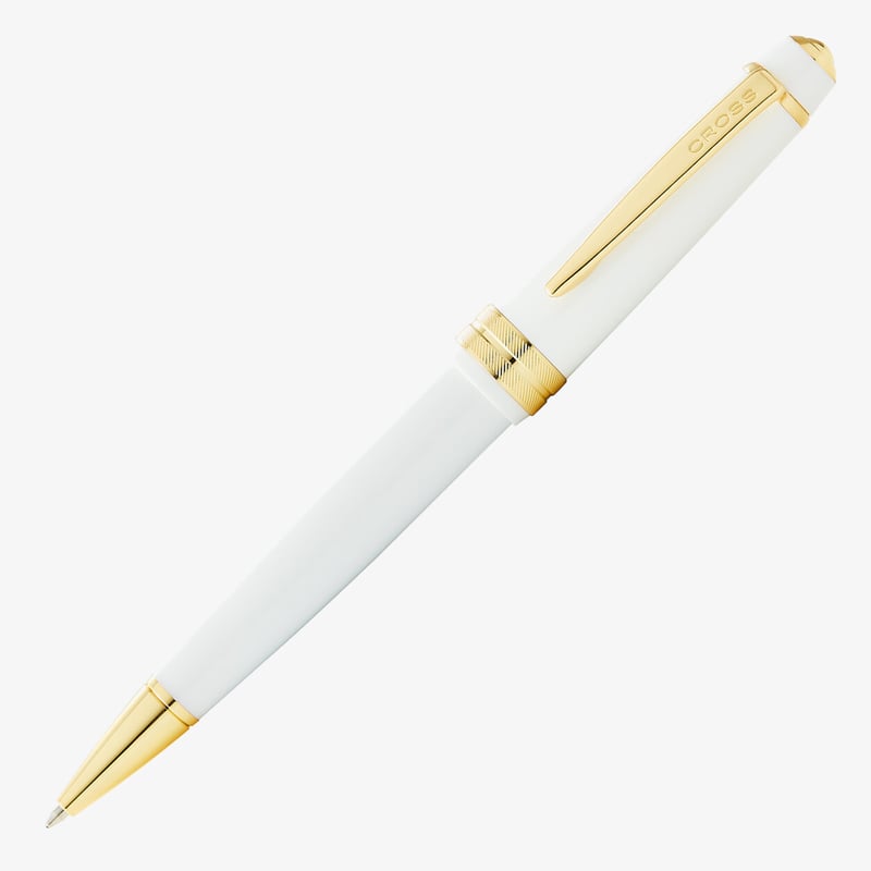 Cross Cross Bailey Light Ballpoint Pen - White Resin with Gold Plated Trim